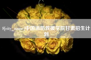 新泰中国消防救援学院甘肃招生计划
