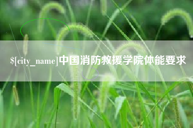 新泰中国消防救援学院体能要求