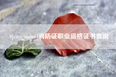 新泰消防证职业资格证书查询
