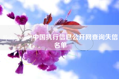 新泰中国执行信息公开网查询失信名单