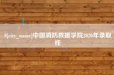 新泰中国消防救援学院2020年录取线
