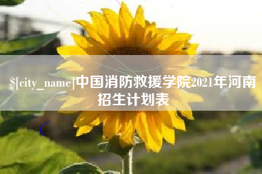 新泰中国消防救援学院2021年河南招生计划表