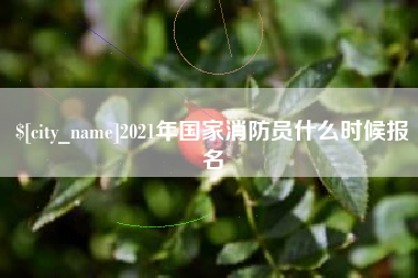 新泰2021年国家消防员什么时候报名